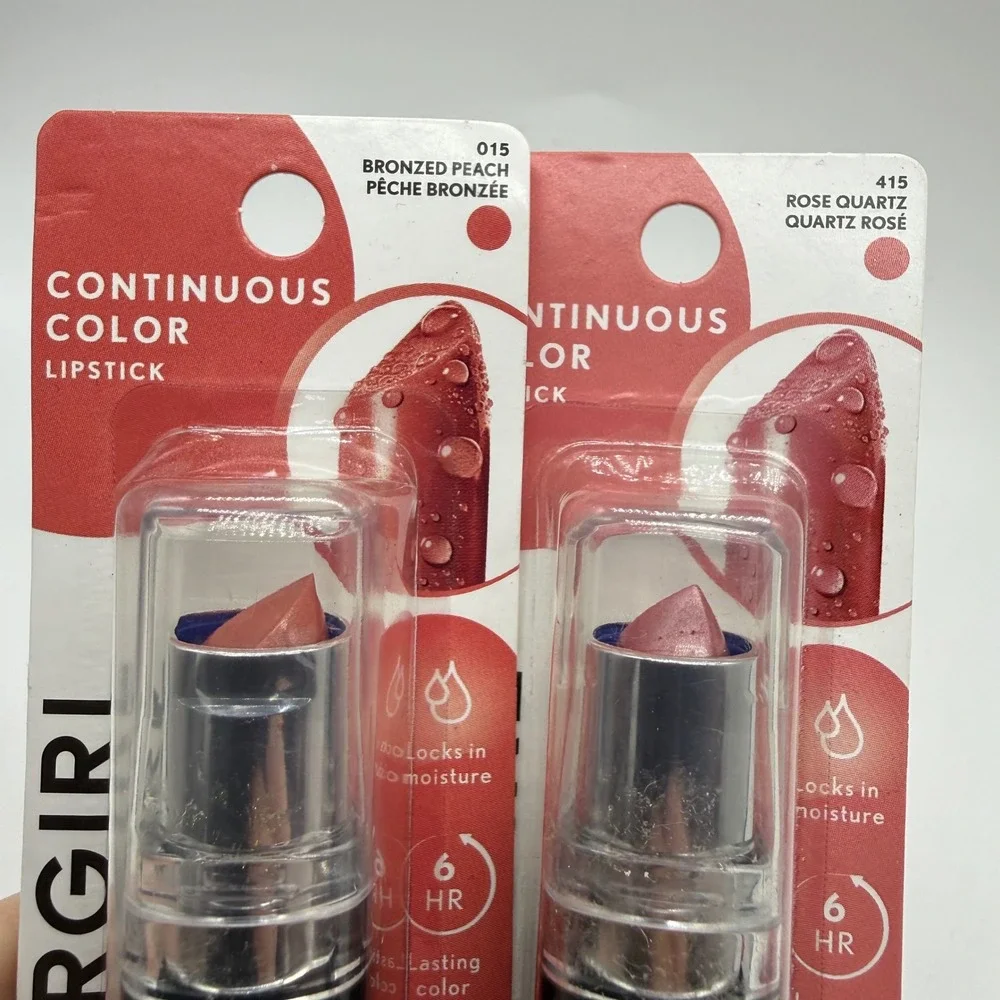 Covergirl Continuous Color‎ Lipstick Lot Bronzed Peach Rose Quartz Pink 0.13oz